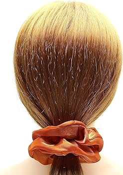 Amazon | QinGoo 可愛い キラキラ シュシュ 大人 ヘアゴム オレンジ 髪